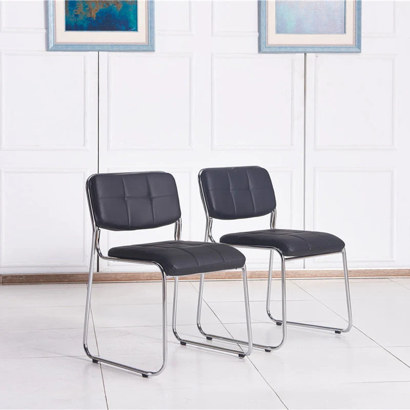 Chaise de conférence à dossier bas, chaise d'invité contemporaine sans roues Clearhalo