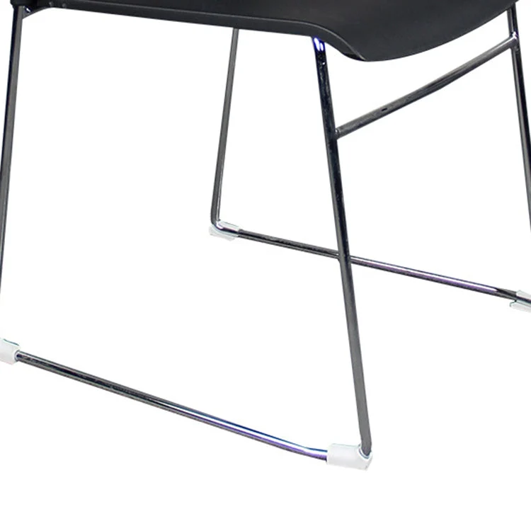 Chaise de conférence à dossier bas en plastique, cadre en acier argenté, chaise de conférence Clearhalo