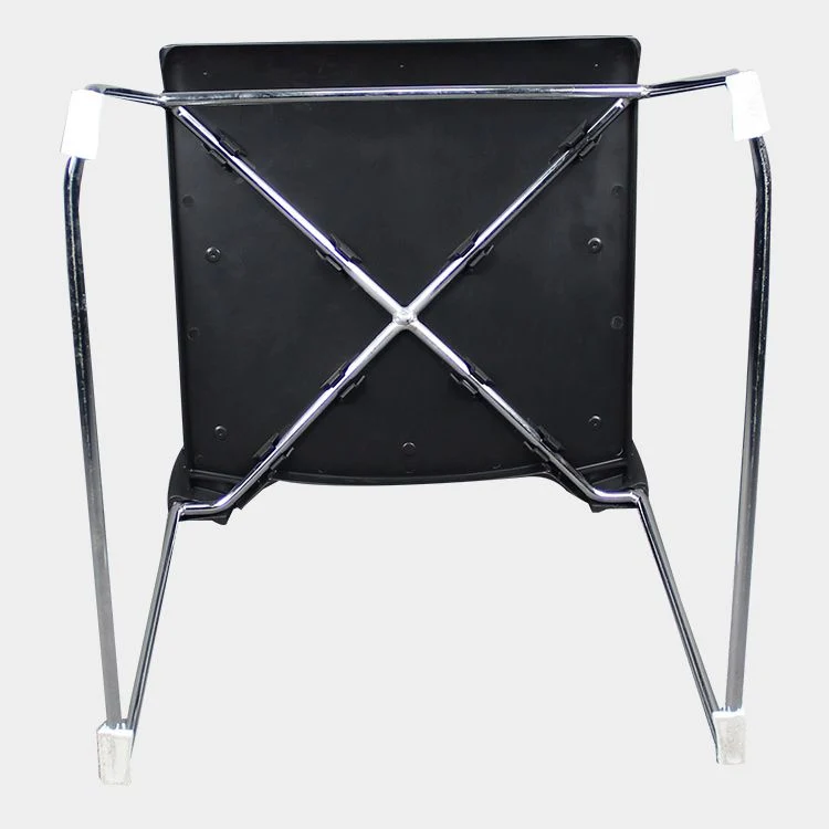 Chaise de conférence à dossier bas en plastique, cadre en acier argenté, chaise de conférence Clearhalo