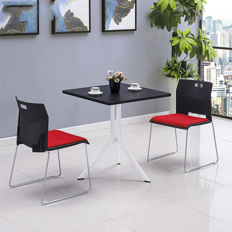 Chaise de conférence à dossier bas sans accoudoirs, chaise contemporaine à cadre en acier Clearhalo