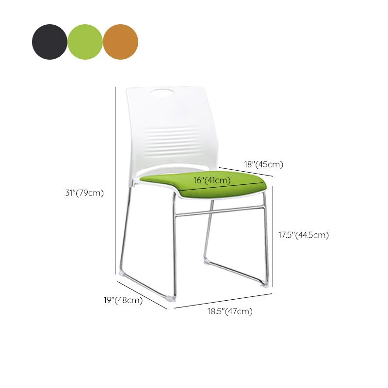 Chaise de conférence à dossier bas sans accoudoirs, coussin en microfibre, chaise contemporaine Clearhalo