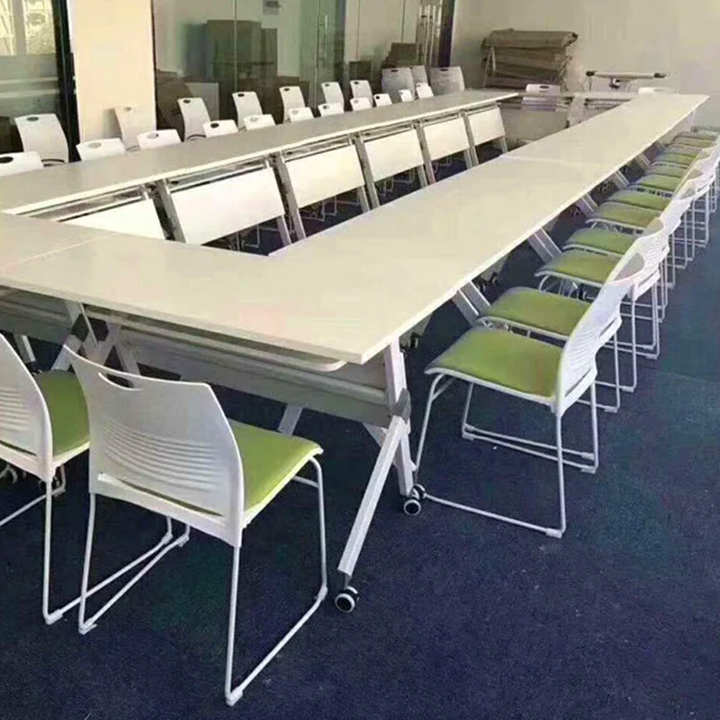 Chaise de conférence à dossier moyen, chaise de bureau contemporaine en plastique sans roulettes Clearhalo