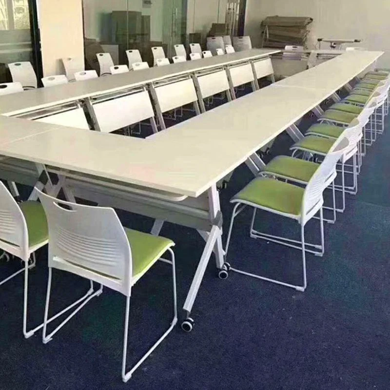Chaise de conférence à dossier moyen, chaise de bureau contemporaine en plastique sans roulettes Clearhalo