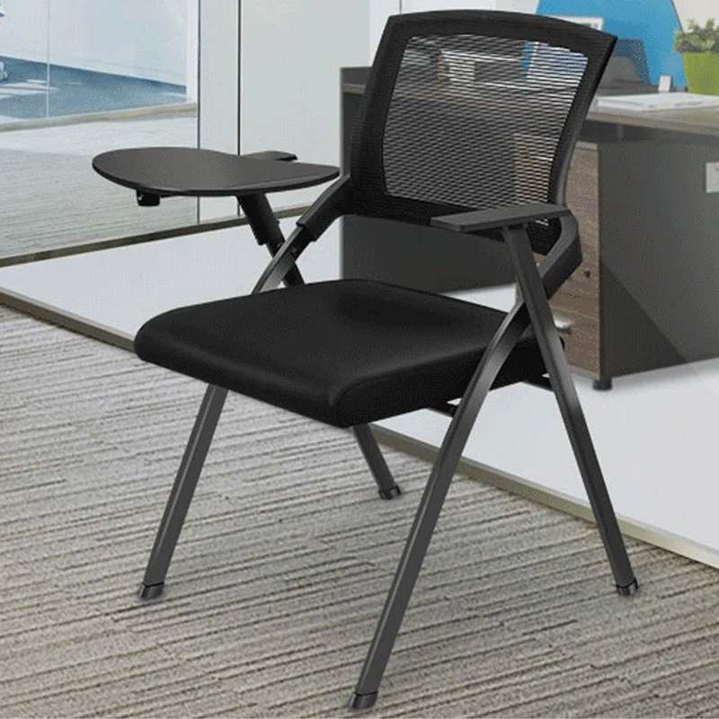 Chaise de conférence à dossier moyen en maille, chaise de bureau à bras fixes pour bureau à domicile moderne Clearhalo