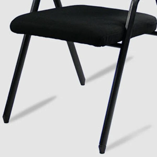 Chaise de conférence ergonomique à bras fixes, cadre et siège noirs Clearhalo