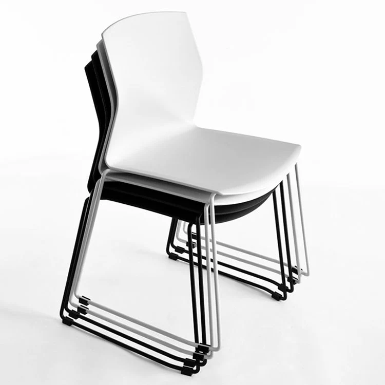 Chaise de conférence ergonomique de chaise de bureau sans bras contemporaine à base métallique Clearhalo