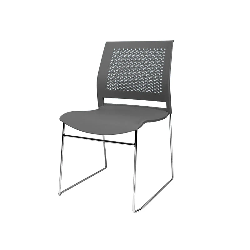 Chaise de conférence ergonomique contemporaine chaise de bureau en métal sans bras Clearhalo