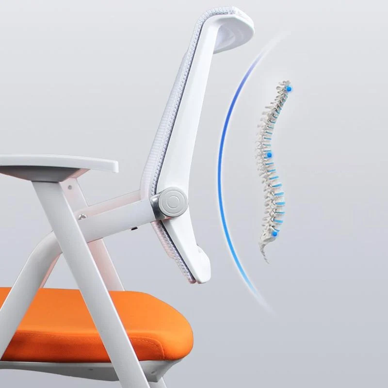 Chaise de conférence ergonomique en maille, à dossier moyen, à bras fixes, pour le bureau et la maison Clearhalo