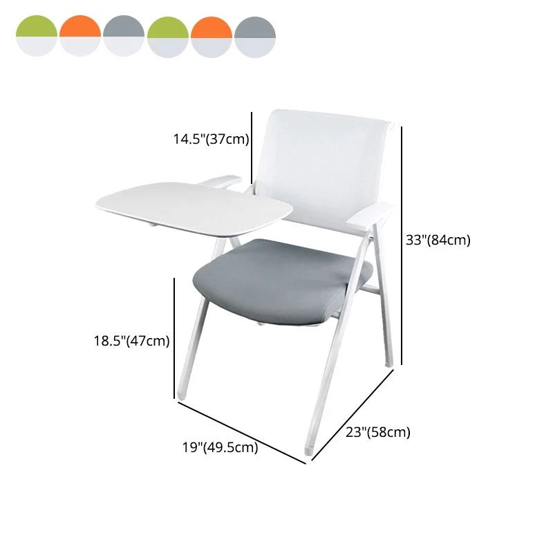 Chaise de conférence ergonomique en maille, à dossier moyen, à bras fixes, pour le bureau et la maison Clearhalo