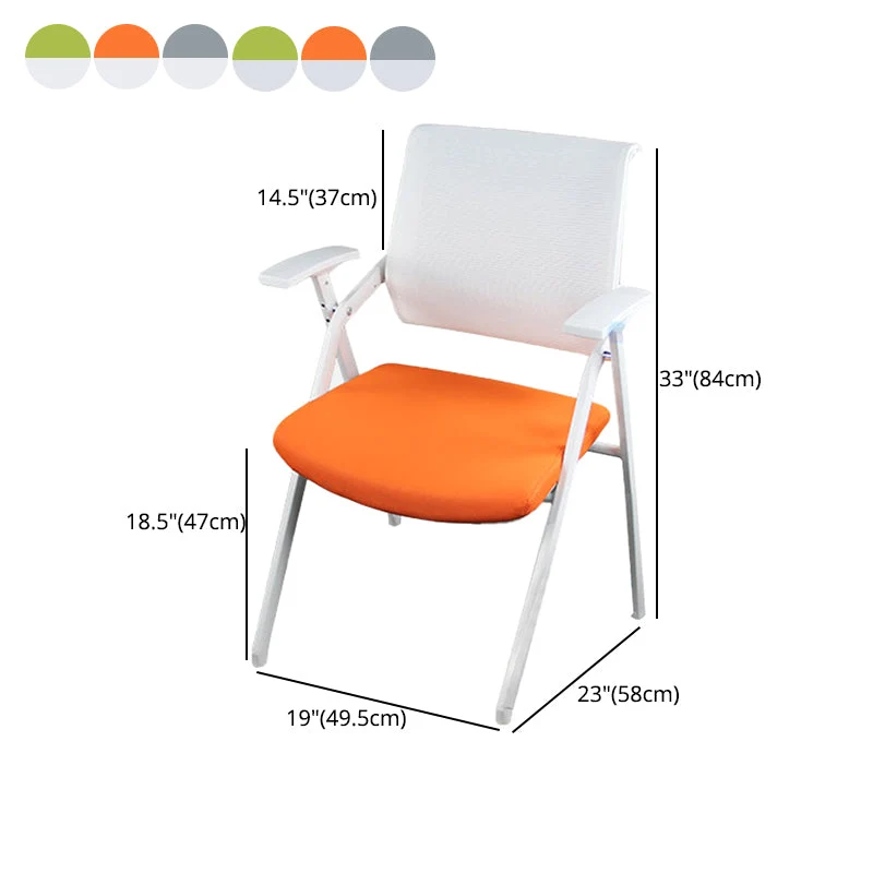 Chaise de conférence ergonomique en maille, à dossier moyen, à bras fixes, pour le bureau et la maison Clearhalo