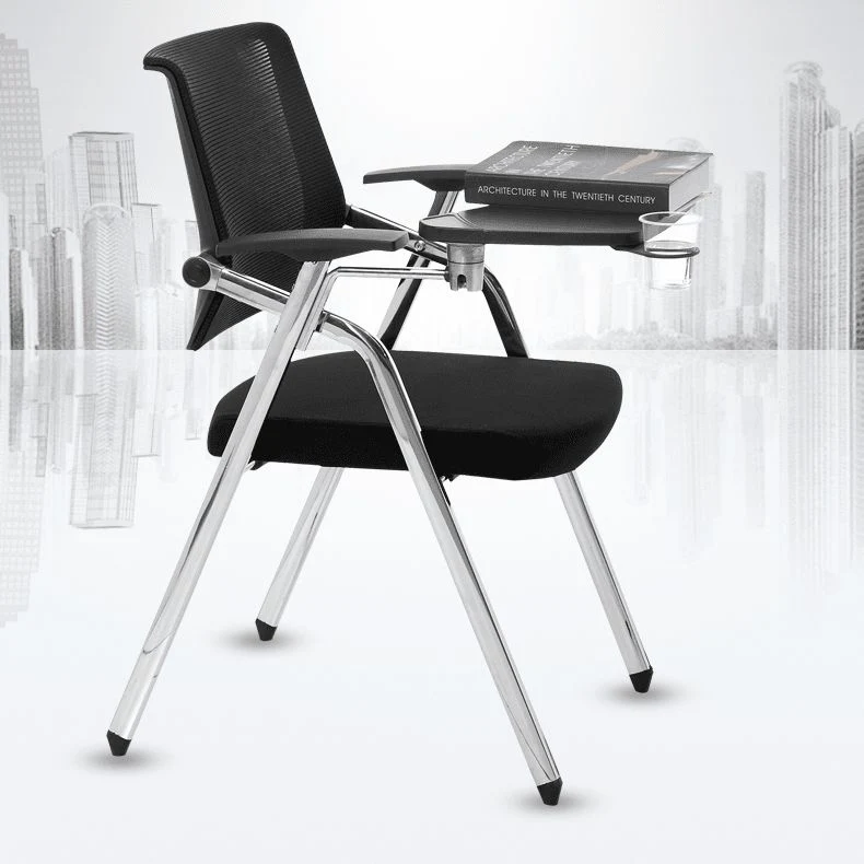 Chaise de conférence à mi-dossier en maille, chaise de bureau moderne à bras fixes pour bureau à domicile Clearhalo