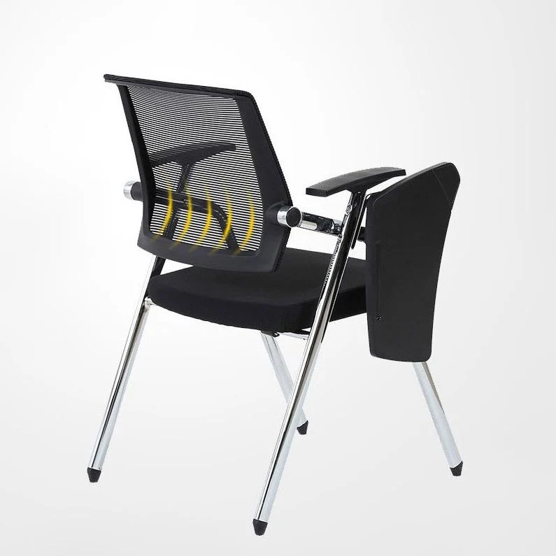 Chaise de conférence à mi-dossier en maille, chaise de bureau moderne à bras fixes pour bureau à domicile Clearhalo