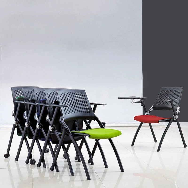 Chaise de conférence moderne avec chaise de bureau à cadre métallique à dossier moyen Clearhalo