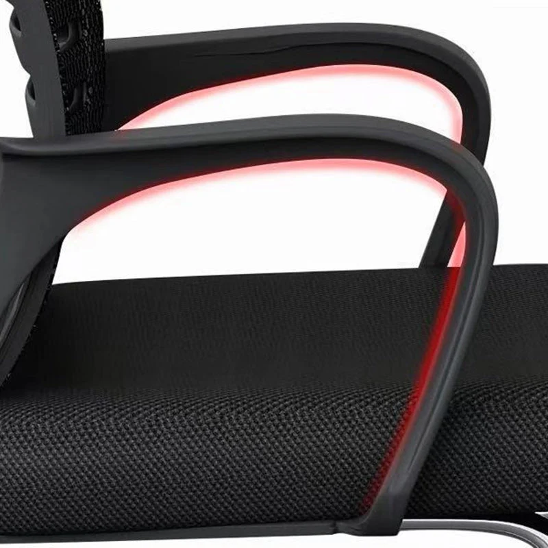 Chaise de conférence moderne en métal sans roues, chaise de conférence noire Clearhalo