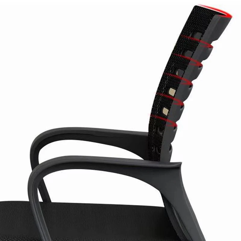 Chaise de conférence moderne en métal sans roues, chaise de conférence noire Clearhalo