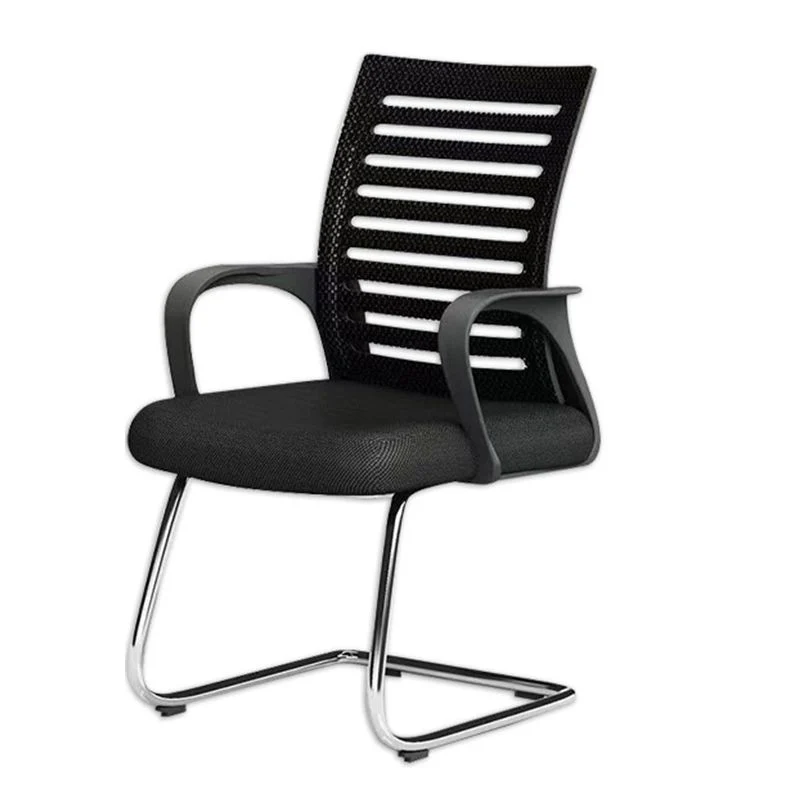 Chaise de conférence moderne en métal sans roues, chaise de conférence noire Clearhalo