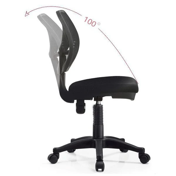 Chaise de conférence moderne en nylon noir, chaise de conférence à dossier bas en maille Clearhalo