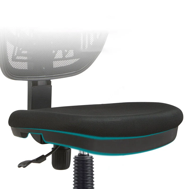 Chaise de conférence moderne en nylon noir, chaise de conférence à dossier bas en maille Clearhalo
