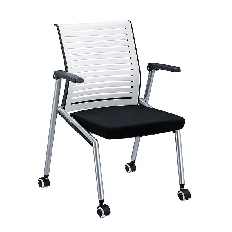 Chaise de conférence moderne en plastique et en nylon avec chaise de bureau à domicile à dossier moyen Clearhalo