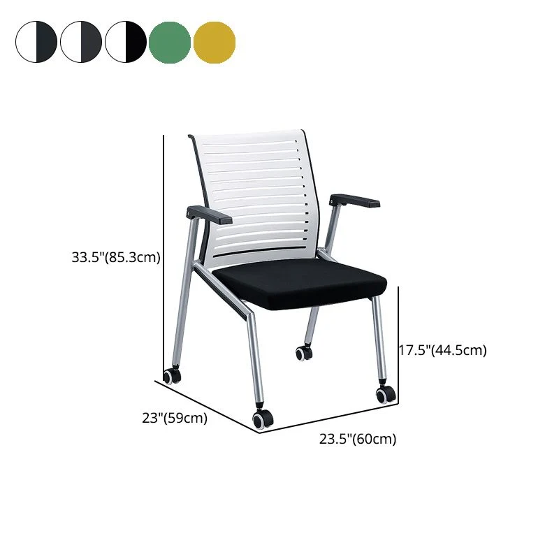 Chaise de conférence moderne en plastique et en nylon avec chaise de bureau à domicile à dossier moyen Clearhalo