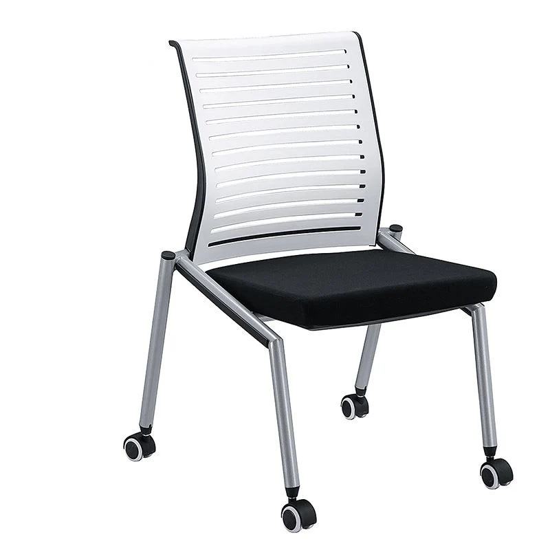 Chaise de conférence moderne en plastique et en nylon avec chaise de bureau à domicile à dossier moyen Clearhalo