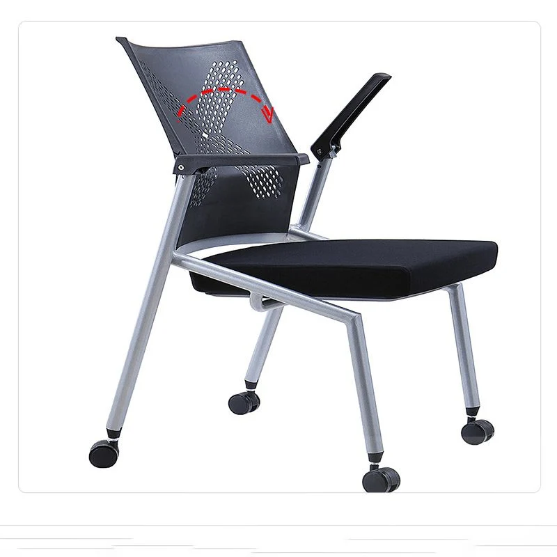 Chaise de conférence moderne en plastique et en nylon avec chaise de bureau à domicile à dossier moyen Clearhalo