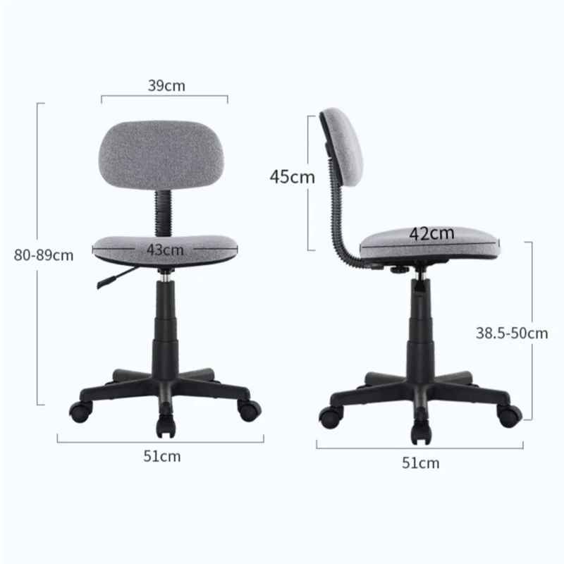 Chaise de conférence moderne sans bras, roues incluses, chaise de bureau pour le bureau Clearhalo