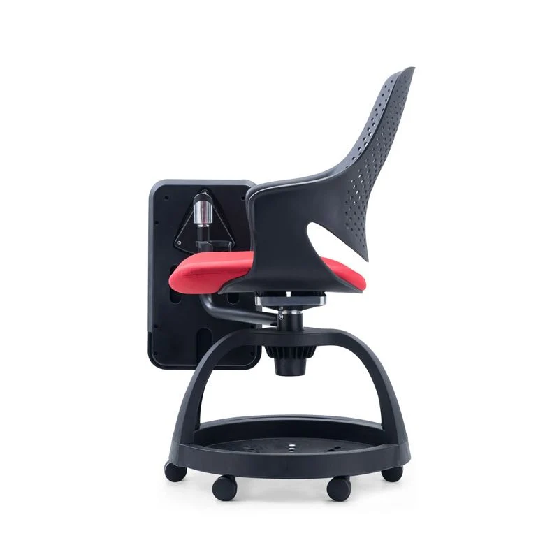 Chaise de conférence moderne sans détresse en plastique avec chaise à roulettes pivotantes Clearhalo