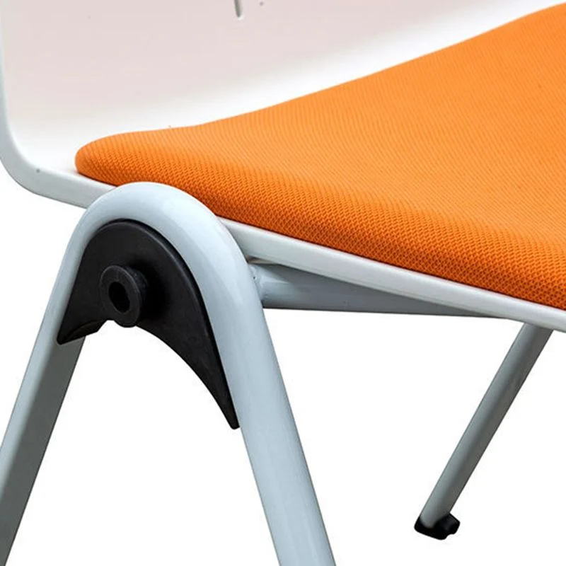 Chaise de conférence en plastique à dossier moyen, chaise contemporaine à coussin en coton Clearhalo