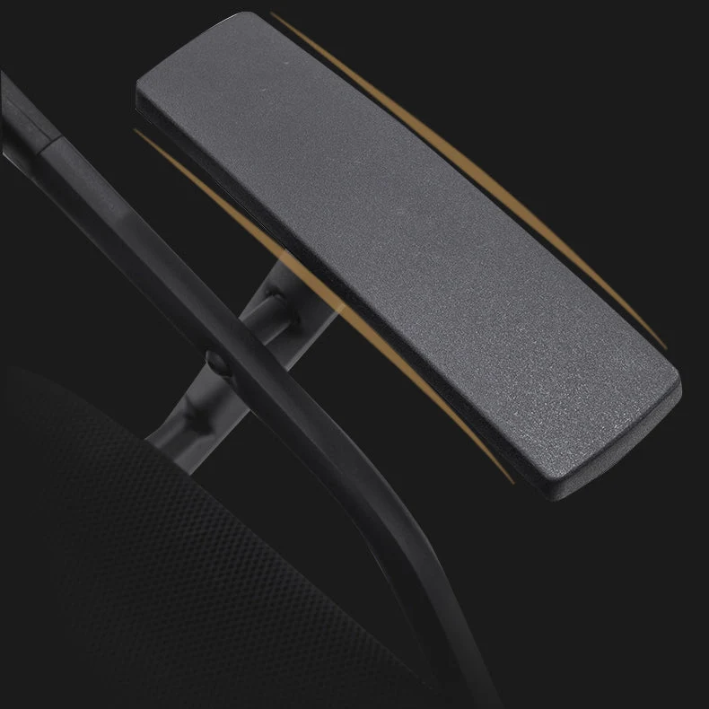 Chaise de conférence pliante à cadre en acier, siège en coton noir avec bras fixes Clearhalo