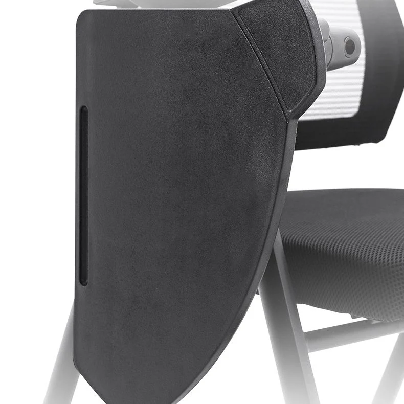 Chaise de conférence pliante à cadre en acier, siège en coton noir avec bras fixes Clearhalo