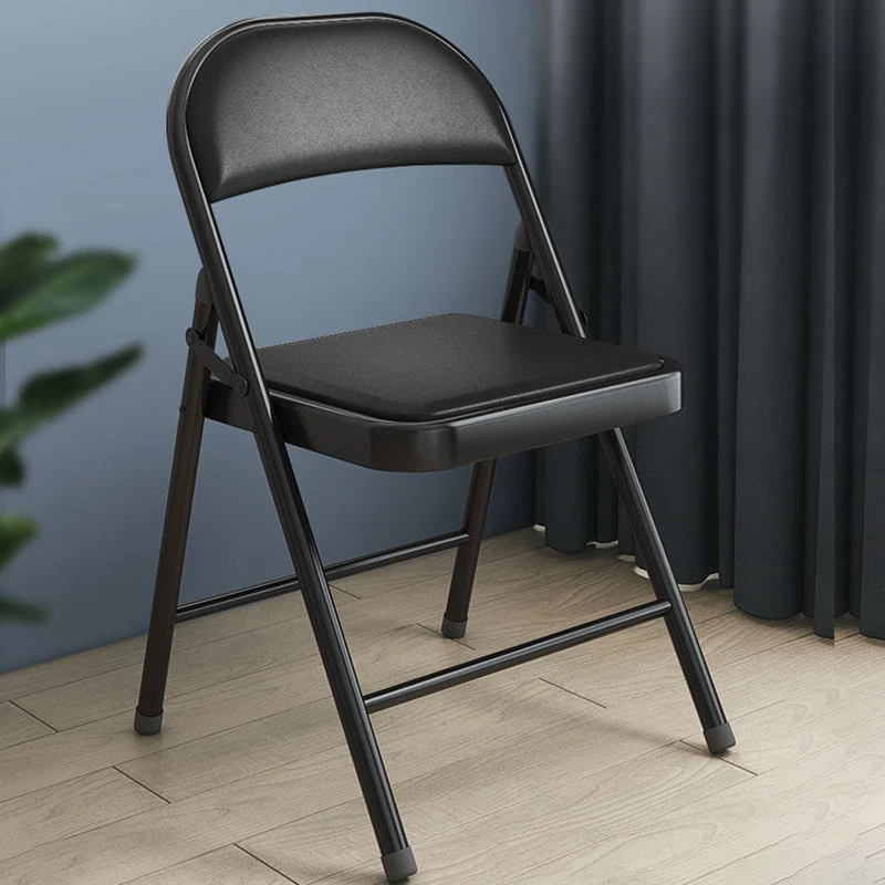 Chaise de conférence rembourrée sans accoudoirs, chaise de conférence en cuir à dossier bas Clearhalo