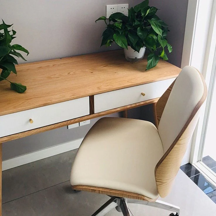 Chaise de conférence sans accoudoirs avec cadre chromé, chaise de bureau moderne en cuir Clearhalo