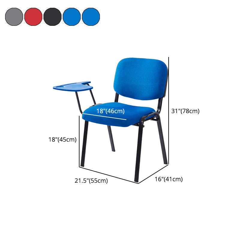 Chaise de conférence sans accoudoirs, chaise de bureau moderne à dossier moyen avec pieds en métal Clearhalo