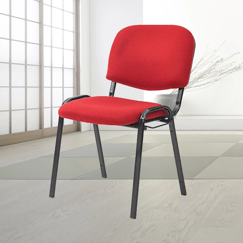 Chaise de conférence sans accoudoirs, chaise de bureau moderne à dossier moyen avec pieds en métal Clearhalo