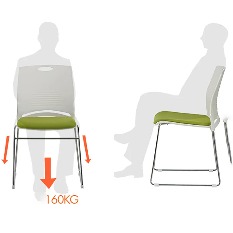 Chaise de conférence sans bras à dossier bas, chaise de soutien lombaire moderne Clearhalo