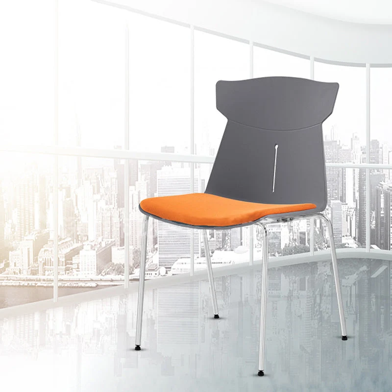 Chaise de conférence sans bras en plastique contemporaine sans roues, chaise de bureau Clearhalo