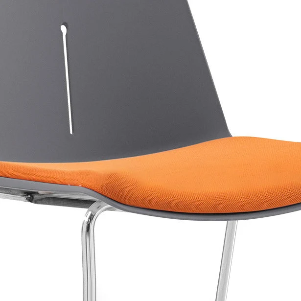 Chaise de conférence sans bras en plastique contemporaine sans roues, chaise de bureau Clearhalo