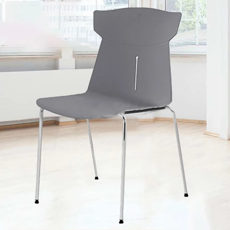 Chaise de conférence sans bras en plastique contemporaine sans roues, chaise de bureau Clearhalo