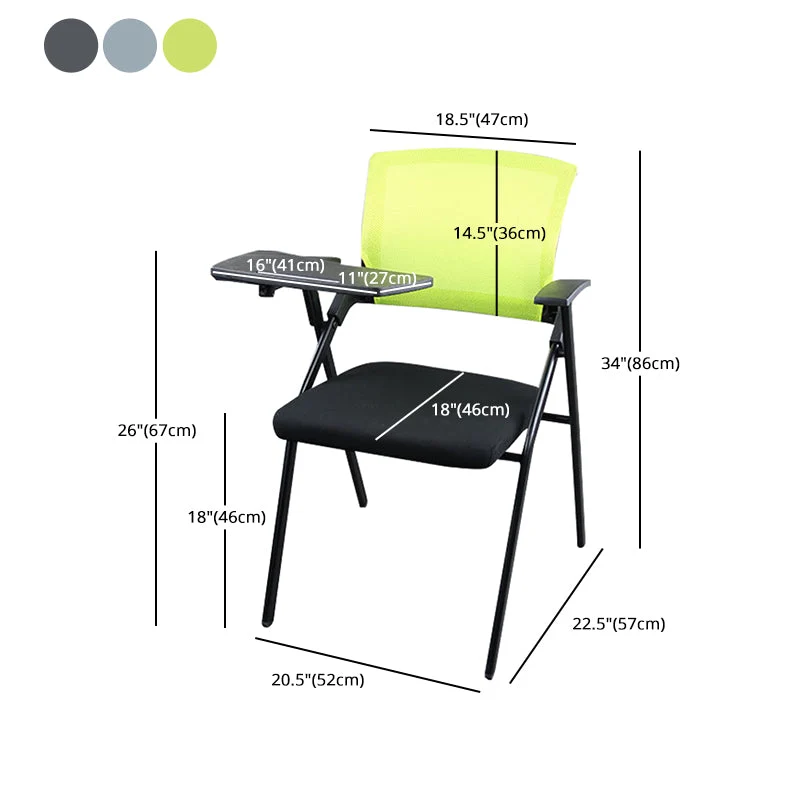 Chaise de conférence de style moderne sans roulettes, chaise de bureau avec bras fixes Clearhalo
