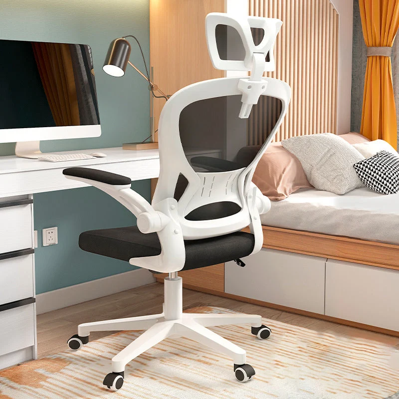 Chaise contemporaine à dossier haut, chaise en maille à hauteur réglable avec roulettes Clearhalo