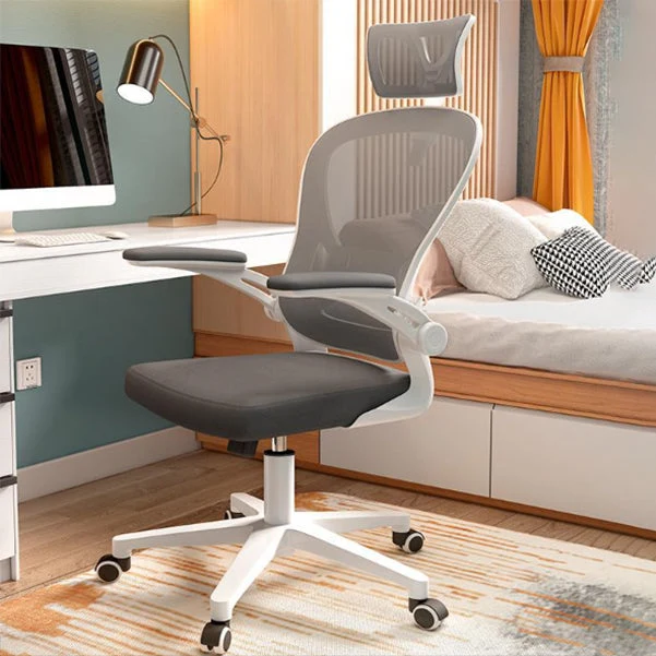 Chaise contemporaine à dossier haut, chaise en maille à hauteur réglable avec roulettes Clearhalo
