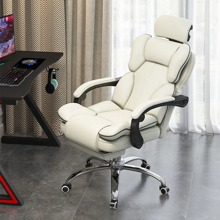 Chaise contemporaine à dossier haut, chaise réglable en hauteur avec roulettes Clearhalo