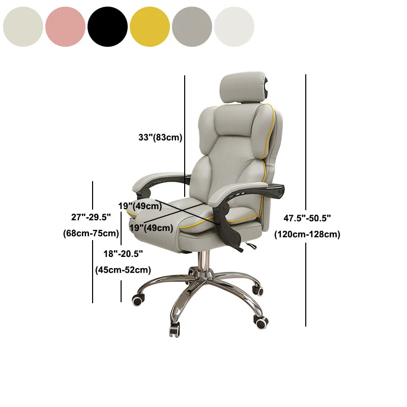 Chaise contemporaine à dossier haut, chaise réglable en hauteur avec roulettes Clearhalo