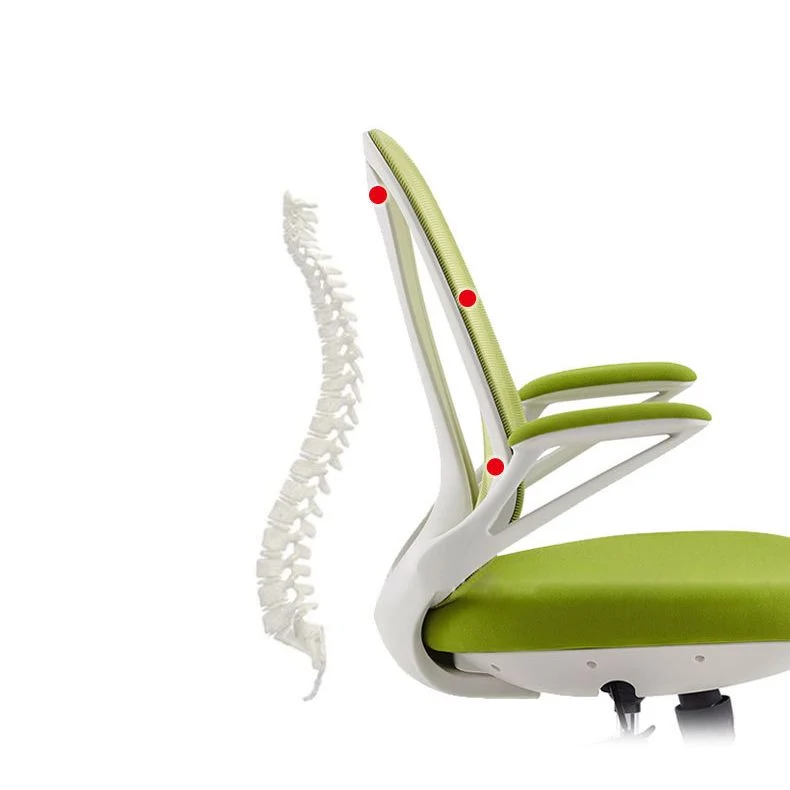 Chaise contemporaine à dossier moyen avec roulettes en orange/noir/vert Clearhalo