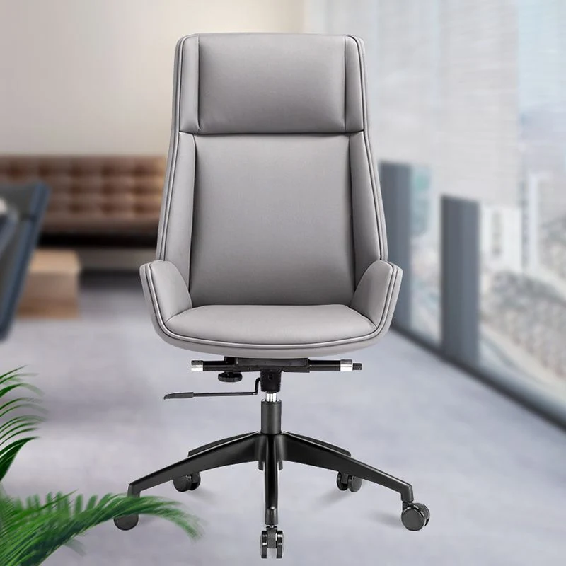 Chaise contemporaine, hauteur de siège réglable, oreiller inclus, chaise de bureau grise Clearhalo