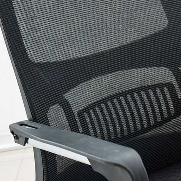Chaise contemporaine de 23 po de large, chaise de bureau rembourrée AirGrid respirante noire Clearhalo