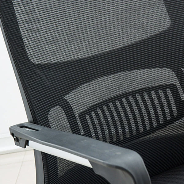 Chaise contemporaine de 23 po de large, chaise de bureau rembourrée AirGrid respirante noire Clearhalo