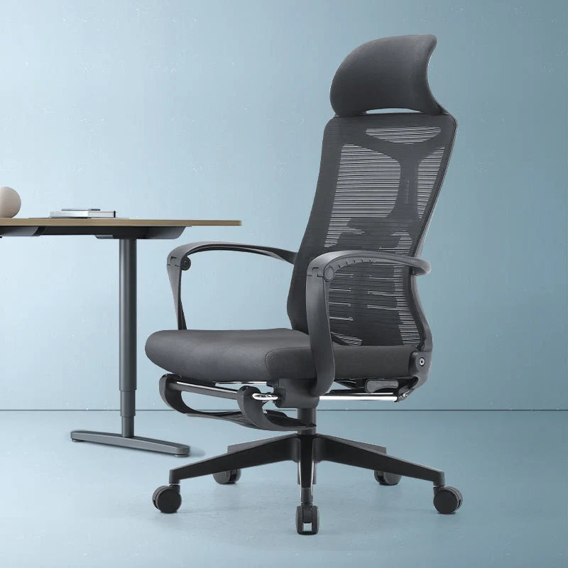 Chaise coulissante moderne, siège réglable en hauteur, chaise de bureau avec roulettes Clearhalo