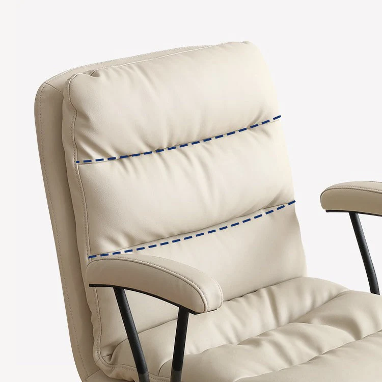 Chaise en cuir moderne, accoudoirs rembourrés, hauteur de siège réglable, chaise de bureau avec roulettes Clearhalo